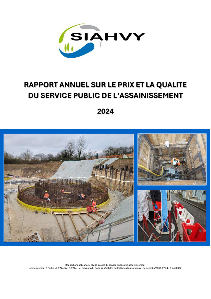 Rapport Annuel Sur Le Prix Et La Qualité Du Service Public De L'assainissement  2024